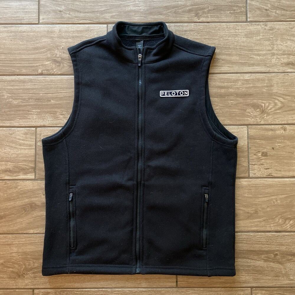 Peloton Rhone Black Fleece Lined Full Zip Mens Vest Large